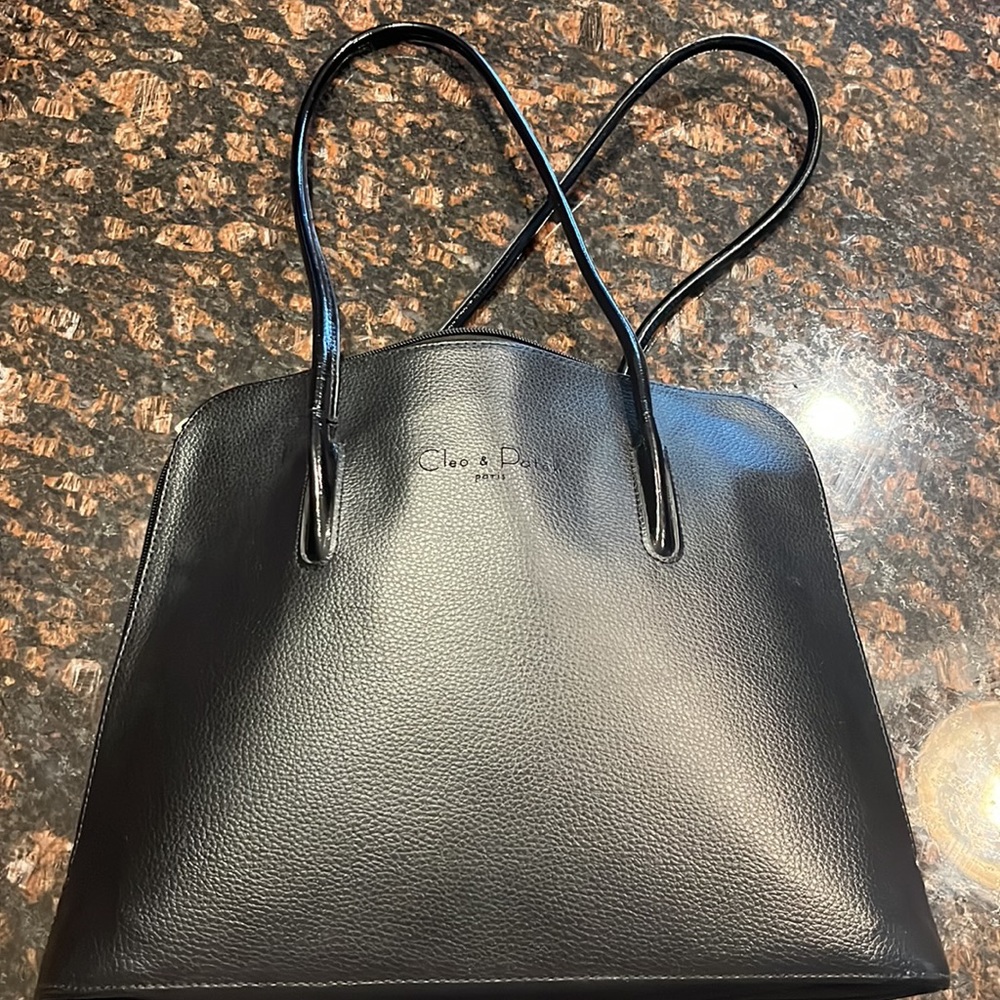 Cleo & Patek Paris black leather bag. EUC